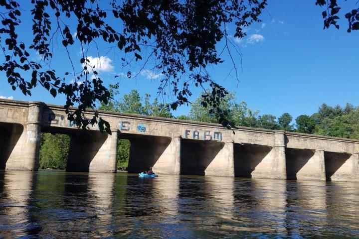 a bridge over a body of water